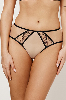 REBECCA BEIGE/BLACK Mini Трусы бразильяно